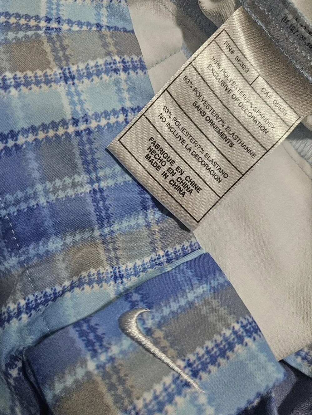 Nike Golf Womens Light Blue Plaid Flat-Front Preppy Bermuda Short